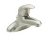 Moen 8414BN Commercial Brushed Nickel Single Handle 4" Centerset Faucet with Pop-Up & Lever Handle