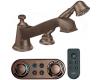 Moen Rothbury T9222ORB Oil Rubbed Bronze Low Arc Roman Tub Faucet Includes Hand Shower Iodigital Technology
