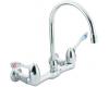 Moen Commercial CA8126 Chrome Two Handle Wall Mount Kitchen Faucet With Spout