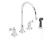 Moen Commercial CA8242 Chrome Two Handle Kitchen Faucet With Black Side Spray