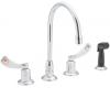 Moen Commercial CA8244 Chrome Two Handle Kitchen Faucet With Black Side Spray