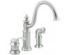 Moen S711CSL Waterhill Classic Stainless Steel Single Lever Kitchen Faucet with Side Spray