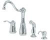 Price Pfister Marielle 26-4NCC Polished Chrome Single Handle Kitchen Faucet with Side Spray & Soap Dispenser