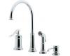 Price Pfister Ashfield 26-4YPC Polished Chrome Single Handle Kitchen Faucet with Side Spray & Soap Dispense