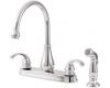 Price Pfister Treviso 36-4DCC Polished Chrome Two Handle Kitchen Faucet with Soap Dispenser