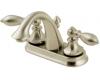Pfister GT48-E0BK Catalina Brushed Nickel Two Handle Centerset Lavatory Faucet with Pop-Up