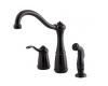 Pfister GT26-3NYY Marielle Tuscan Bronze Single Handle Kitchen Faucet with Spray
