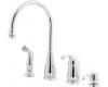 Pfister GT26-4DCC Treviso Chrome Single Handle Kitchen Faucet with Side Spray & Soap Dispenser