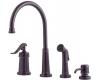 Pfister GT26-4YPY Ashfield Tuscan Bronze Single Handle Kitchen Faucet with Side Spray & Soap Dispenser