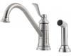 Pfister T34-4PS0 Portland Stainless Steel Single Handle Kitchen Faucet with Spray