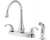 Pfister GT36-4DCC Treviso Chrome Two Handle Kitchen Faucet with Spray