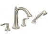 ShowHouse by Moen Savvy S294BN Brushed Nickel Roman Tub Faucet with Hand Shower & Lever Handles