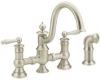 ShowHouse by Moen Waterhill S713SL Stainless Steel Two Lever Kitchen Bridge Faucet with Side Spray