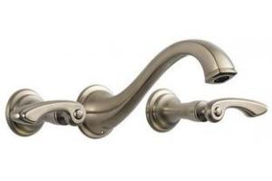 Brizo 65885LF-BNLHP Charlotte Brilliance Brushed Nickel Two Handle Wall-Mount Lavatory Faucet - Less Handles