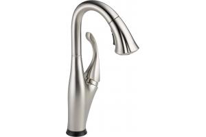Delta 9992T-SS-DST Addison Brilliance Stainless Single Handle Pull-Down Bar/Prep Faucet Featuring Touch2O