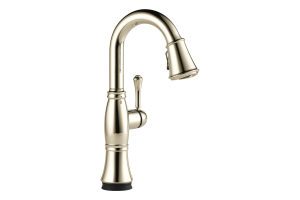 Delta 9997T-PN-DST Cassidy Polished Nickel Single Handle Pull-Down Bar / Prep Faucet with Touch2O Technology