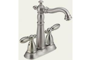 Delta 2155-SSLHP Victorian Brilliance Stainless Two Handle Bar/Prep Faucet