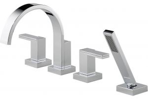 Delta T67480-PC Siderna Chrome 4 Hole Roman Tub Faucet with Handshower