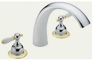 Delta CSpout T2783-CBLHP Chrome & Brilliance Polished Brass Roman Tub Whirlpool Faucet Trim Kit