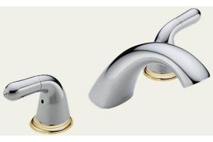Delta T2730-CBLHP Innovations Chrome & Brilliance Polished Brass Roman Tub Faucet Trim Kit