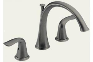 Delta T2738-PT Lahara Aged Pewter Two Handle Roman Tub Faucet Trim with Lever Handles