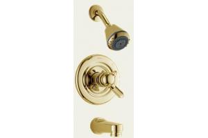 Delta T17430-PB Innovations Polished Brass Monitor Scald-Guard Tub & Shower Trim with Volume Control