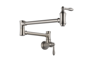 Delta 1177LF-SS Traditional Brilliance Stainless Pot Filler Faucet - Wall Mount