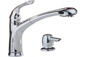 Delta 16928-SD-DST Uptown Chrome Single Handle Pull-Out Kitchen Faucet with Soap Dispenser