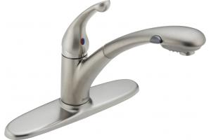 Delta 470-SSWE-DST Signature Brilliance Stainless Single Handle Pull-Out Kitchen Faucet