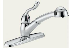 Delta 473-DST Saxony Chrome Diamond Seal Technology Pull-Out Kitchen Faucet