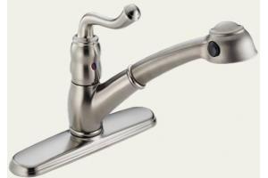 Delta Saxony 473-SS Brilliance Stainless Pull-Out Kitchen Faucet