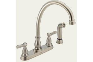 Delta 2457-SS Orleans Brilliance Stainless Two Handle Kitchen Faucet