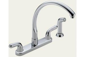 Delta 2476-LHP Waterfall Chrome Two Handle Kitchen Faucet
