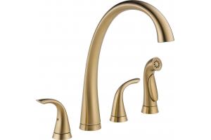 Delta 2480-CZ-DST Pilar Champagne Bronze Two Handle Widespread Kitchen Faucet With Spray