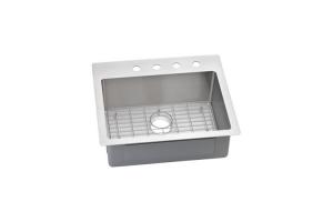Elkay ECTSR25229BG1 Stainless Steel Single Bowl Dual / Universal Mount Kitchen Sink Kit