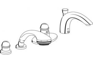 Grohe Europlus II 19 999 000 Chrome Thermostatic Roman Tub Filler with Handheld Shower