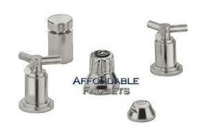 Grohe Atrio 24 016 AV0+18 026 AV0 Satin Nickel Wideset Bidet Faucet with Spoke Handles