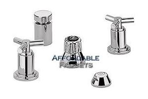 Grohe Atrio 24 016 BE0+18 026 BE0 Sterling Wideset Bidet Faucet with Spoke Handles