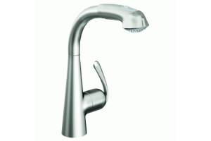 Grohe Ladylux3 33 893 SD0 Stainless Steel Main Sink Dual Spray Pull-Out Kitchen Faucet