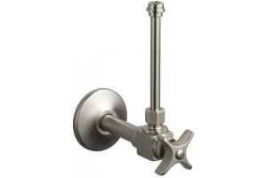 Kohler K-7605-P-BN Vibrant Brushed Nickel Pair 3/8\" Npt Angle Supply with Stop, Annealed Vertical Tube