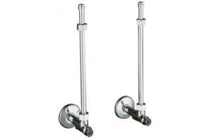 Kohler K-7607-CP Polished Chrome Pair 3/8\" Npt Angle Supply with Annealed Vertical Tube and Loose-Key Stop