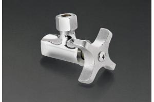 Kohler K-7663-CP Polished Chrome Angle Stop with Four-Arm Handle and 1/2\" Npt, for Flexible Riser