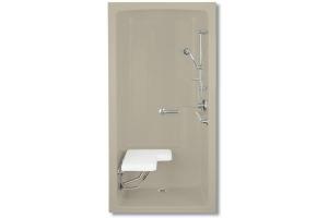 Kohler Freewill K-12101-P-G9 Sandbar Barrier-Free Transfer Shower Module with Polished Stainless Steel Grab Bars and Left Seat, 45\" X 37-1/