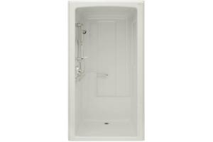 Kohler Freewill K-12107-N-95 Ice Grey Barrier-Free Shower Module with Soap Ledge On Left and Nylon Grab Bars, 45\" X 37-1/4\" X 84\"