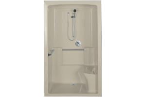 Kohler Freewill K-12110-C-G9 Sandbar Barrier-Free Shower Module with Brushed Stainless Steel Grab Bars and Right Seat , 52\" X 37-1/2\" X 84\"