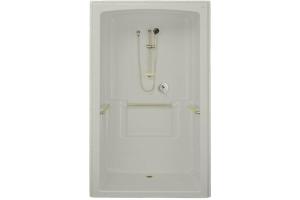 Kohler Freewill K-12113-P-95 Ice Grey Barrier-Free Shower Module with Polished Stainless Grab Bars, 52\" X 37-1/2\" X 84\"