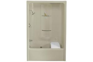 Kohler Sonata K-1683-H-47 Almond 5\' Bath and Shower Whirlpool with Heater and Left-Hand Drain