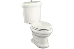 Kohler Revival 3555-U-58 Thunder Grey Two-Piece Toilet with Seat, Polished Chrome Flush Actuator and Trim, and Insuliner Tank Liner
