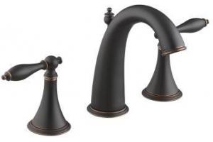Kohler Finial Traditional K-310-4M-BRZ Oil-Rubbed Bronze Widespread Lavatory Faucet with Lever Handles