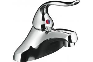 Kohler Coralais K-15593-F5-CP Polished Chrome Single-Control Centerset Lavatory Faucet with 0.5 Gpm Spray and 5\" Lever Handle